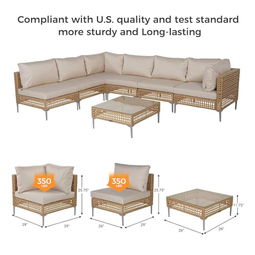 Grand patio 7-Piece Wicker Patio Furniture Set - Image 3