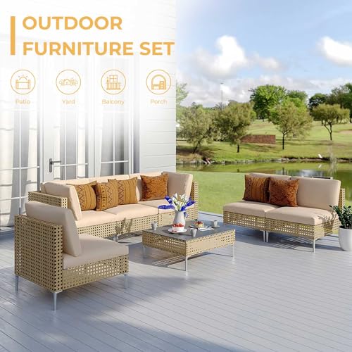 Grand patio 7-Piece Wicker Patio Furniture Set - Image 4