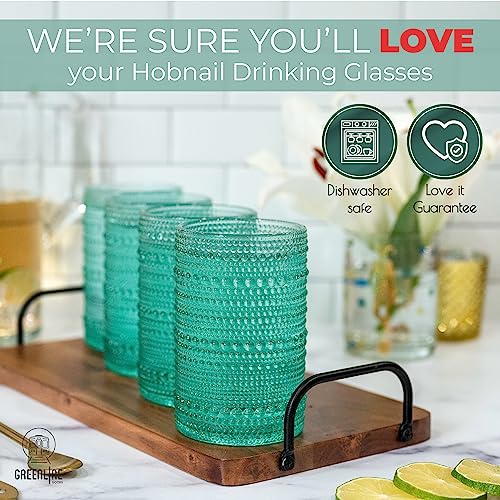 Greenline Goods Blue Green Hobnail Drinking Glasses Set - Image 5