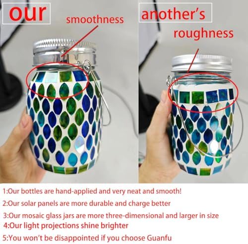 GUANFU Mosaic Solar Lanterns Outdoor Hanging Lights - Image 3