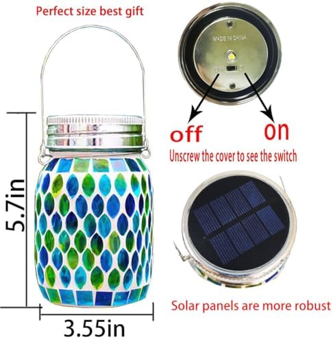 GUANFU Mosaic Solar Lanterns Outdoor Hanging Lights - Image 5