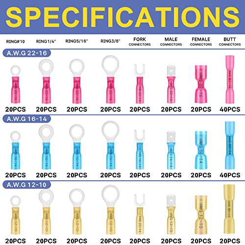 haisstronica Marine Heat Shrink Wire Connectors Kit - Image 2