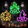 Arperles Halloween Decorations Lights, Orange Pumpkin, Purple Hat