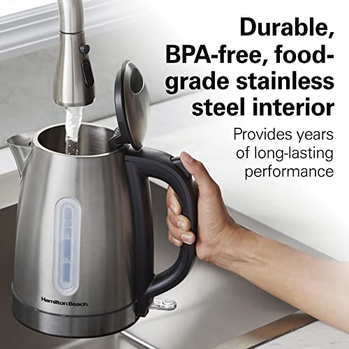 Hamilton Beach Electric Tea Kettle, 1.7 Liter, Stainless Steel - Image 3