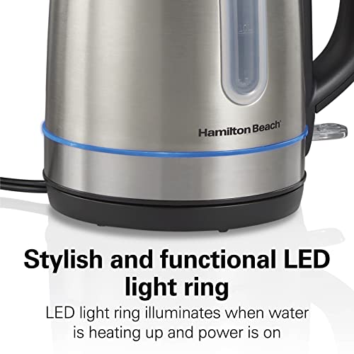 Hamilton Beach Electric Tea Kettle, 1.7 Liter, Stainless Steel - Image 2