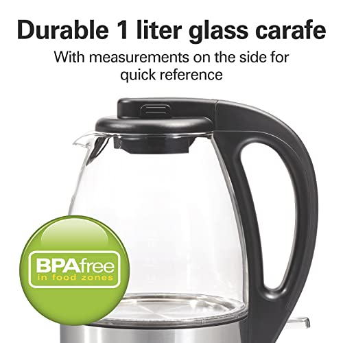 Hamilton Beach Glass Electric Tea Kettle, 1 Liter, 40930 - Image 3