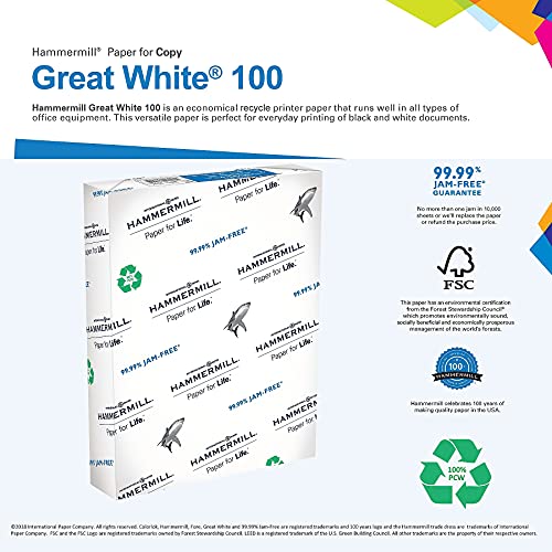 Hammermill Great White Recycled Printer Paper, 086790R - Image 2