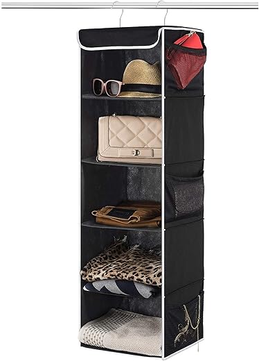 ZOBER Hanging 5-Shelf Closet Organizer Shelves