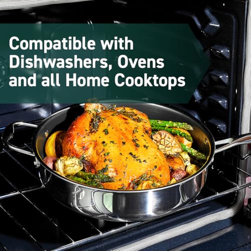 HexClad Hybrid Nonstick 4.5 Qt Deep Sauté Pan - Image 5