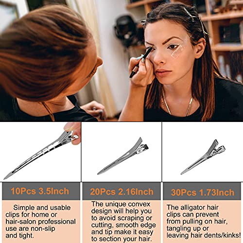 HiJeaton Silver Metal Duck Billed Hair Clips - Image 5