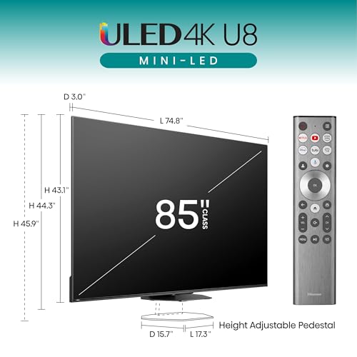 Hisense 85-Inch U8 Series 4K UHD TV (85U8N) - Image 3