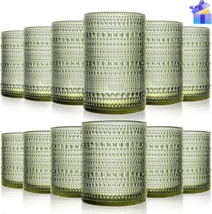 megarte Hobnail Drinking Glasses Set – 12 Count