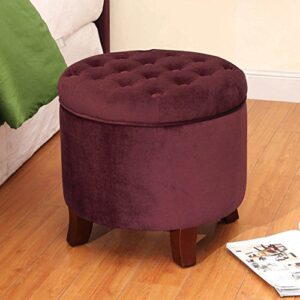 HomePop Upholstered Velvet Tufted Foot Rest Ottoman