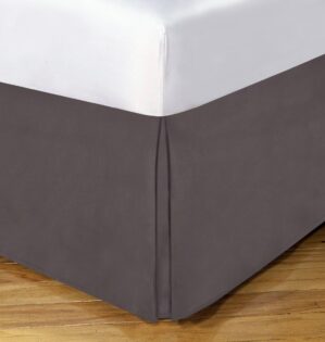 LUX Hotel Bed Skirt 14″ Drop, Twin, Grey