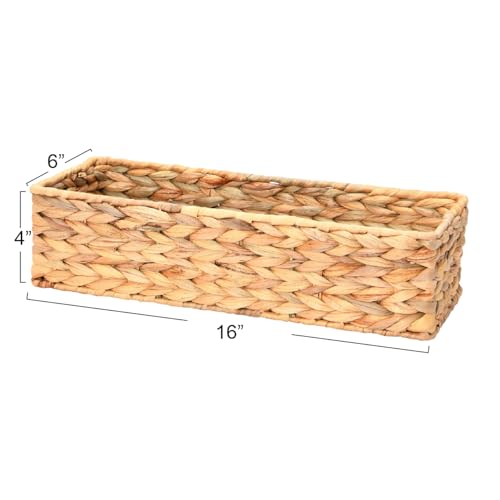 Household Essentials Water Hyacinth Rectangular Storage Basket - Image 2