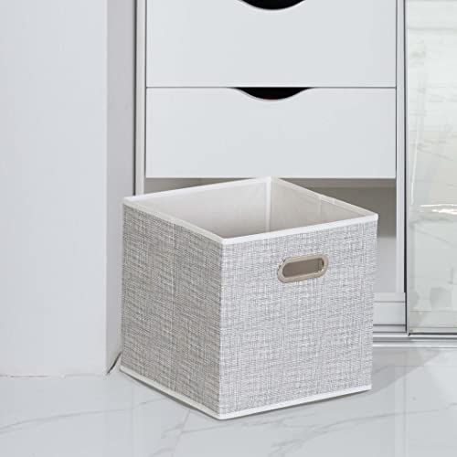 Household Essentials White Mix Set Of 6 Cube Storage Bins - Image 2