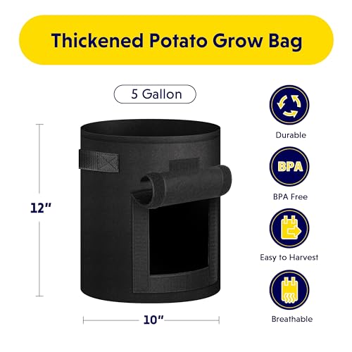iPower 5-Pack 5-Gallon Potato Grow Bags - Image 2