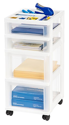IRIS 4-Drawer Cart & 3-Drawer Organizers, White - Image 3