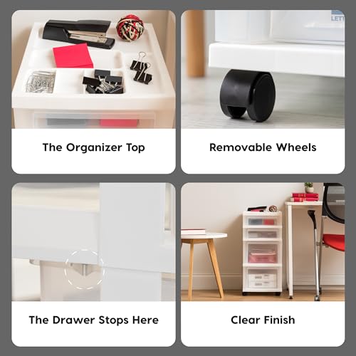 IRIS 4-Drawer Cart & 3-Drawer Organizers, White - Image 4