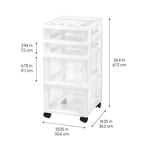 IRIS 4-Drawer Cart & 3-Drawer Organizers, White - Image 2