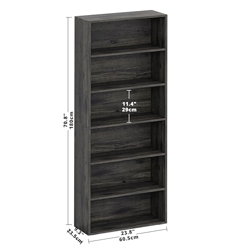 IRONCK Bookshelves 6 Tiers Display Storage Shelves - Image 3
