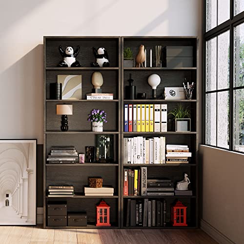 IRONCK Bookshelves 6 Tiers Display Storage Shelves - Image 4