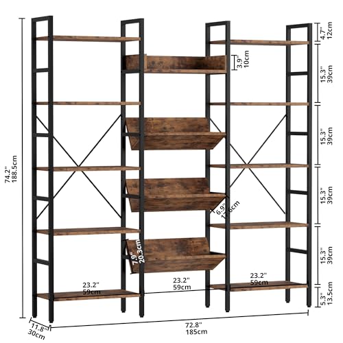 IRONCK Triple Wide Industrial 5-Tier Bookshelf - Image 3