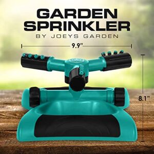 Joeys Garden Sprinkler For Yard, Rotating Garden Sprinkler
