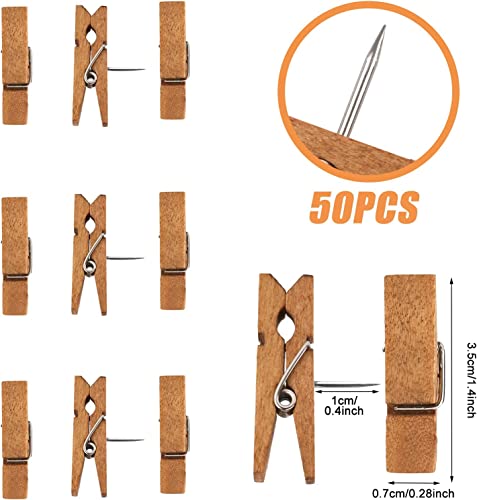 Joyberg Push Pins With Wooden Clips, Decorative - Image 2