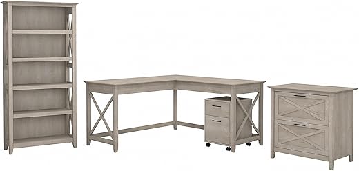 Bush Business Furniture Key West L Shaped Desk Set