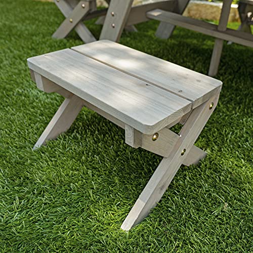 KidKraft Wooden Octagon Table Set, Barnwood Gray - Image 4