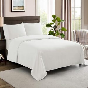 Sweet Home Collection King Size 100% Cotton Sheets, White