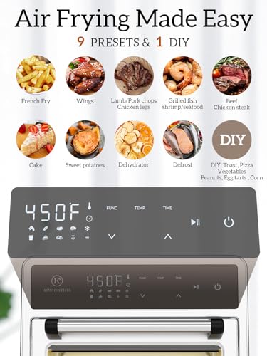 Kitchen Elite Air Fryer Toaster Oven Combo, 12.6QT - Image 2