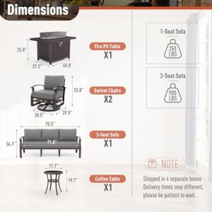 Kurapika Aluminum Patio Furniture Set With Fire Pit