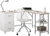 Techni Mobili L Shaped Two-Toned Computer Desk With Drawers