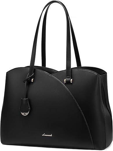 LOVEVOOK Laptop Tote Bag For Women, Black