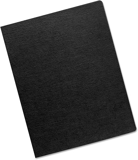 Fellowes Linen Texture Presentation Covers, Black (52115)