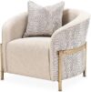 Michael Amini Lisbon Chenille Accent Chair – Opal/Gold