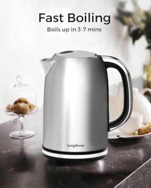 LONGDEEM Electric Kettle, 1.7L Stainless Steel, 1500W