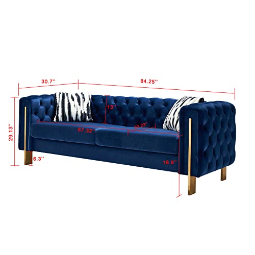 LOPOO Modern Tufted Velvet Sofa, 84.25'' W - Image 2