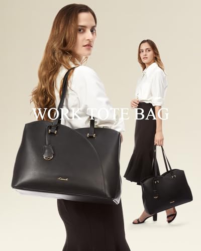 LOVEVOOK Laptop Tote Bag For Women, Black - Image 2