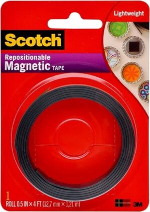 Scotch Magnetic Tape, Self-Adhesive, 1/2" x 48" (MT004.5S)