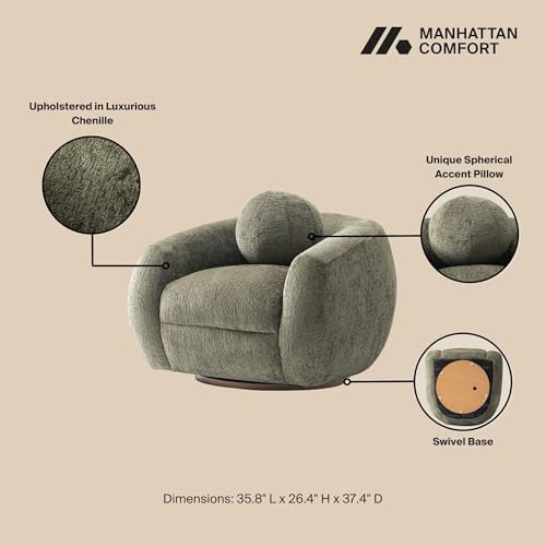Manhattan Comfort Tribeca Swivel Accent Chairs Set - Image 4
