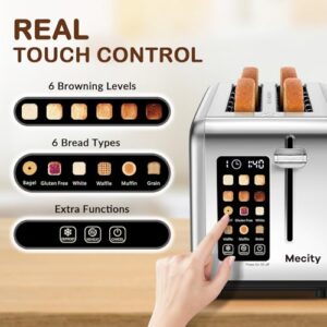 Mecity 4 Slice Touch Screen Toaster Stainless Steel