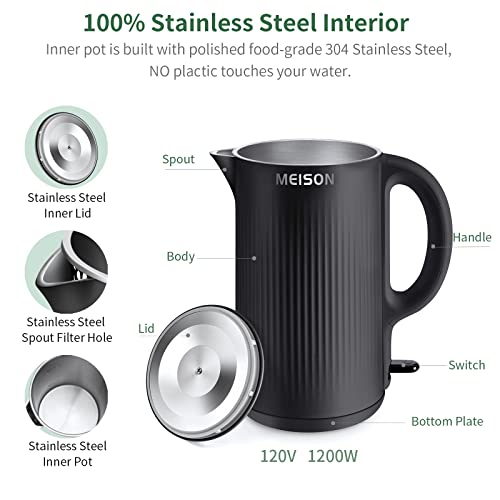 MEISON Electric Kettle Stainless Steel, 1.7 Liter - Image 2