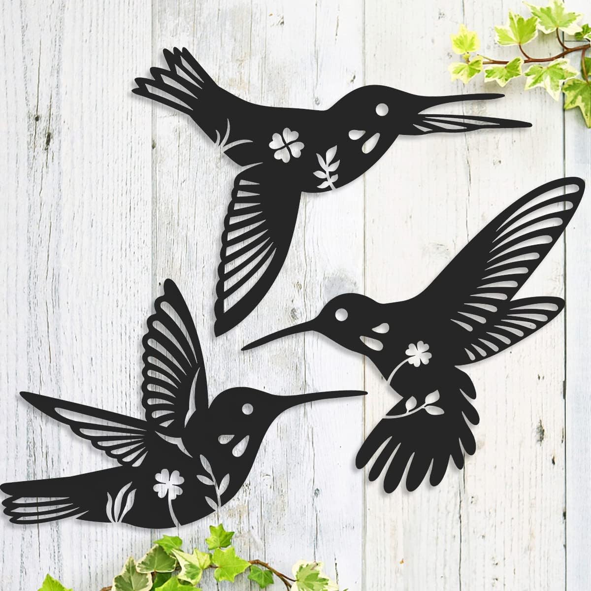 Daogtc Metal Hummingbird Wall Art Decor (3 Pack)