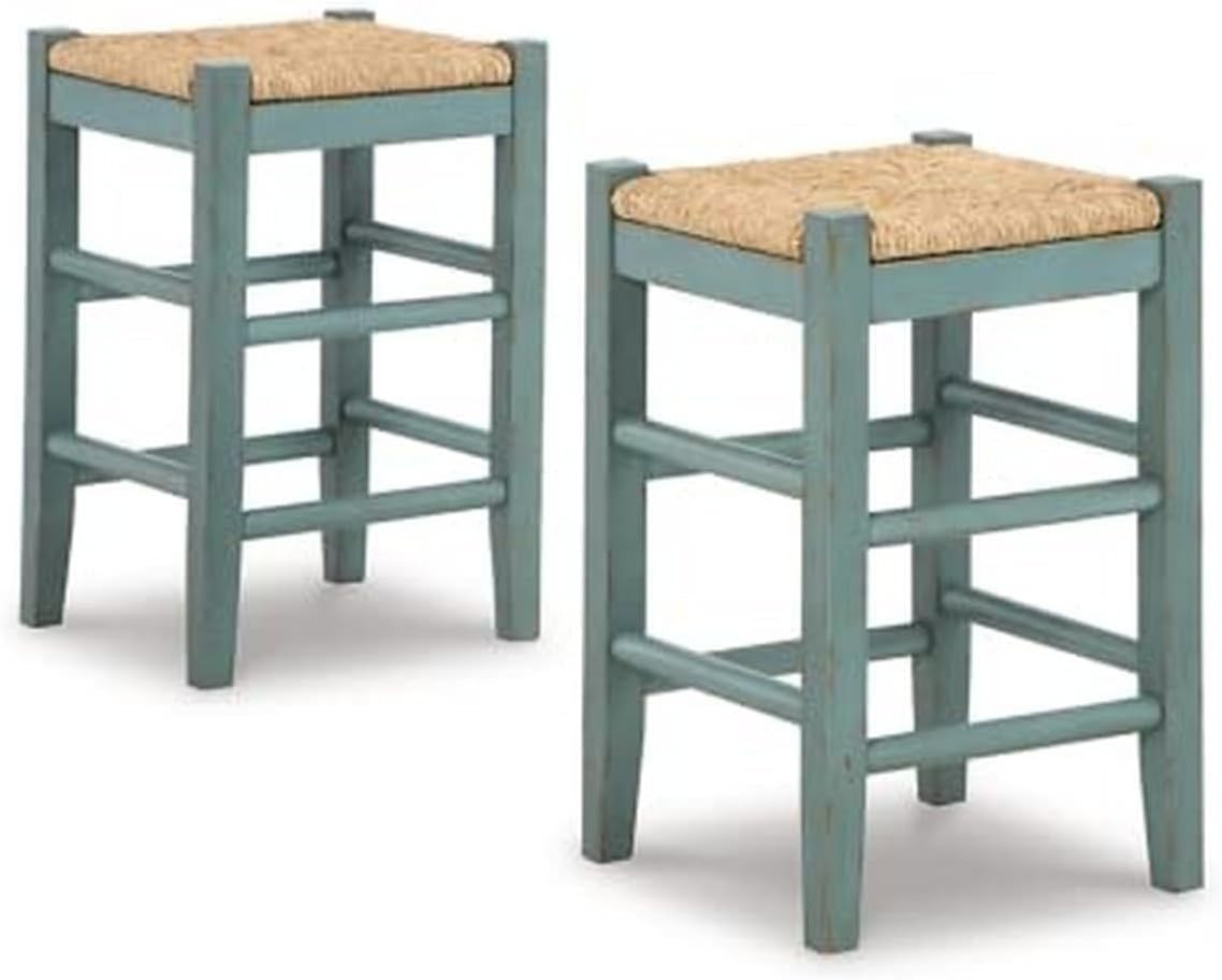 Signature Design by Ashley Mirimyn Farmhouse Counter Height Bar Stool, Green