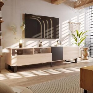 Virubi Modern TV Stand With 3 Cabinets