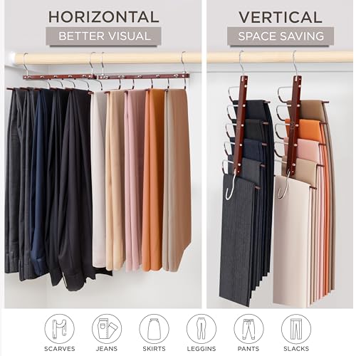 MORALVE Beechwood Space Saving Pants Hangers - Image 4