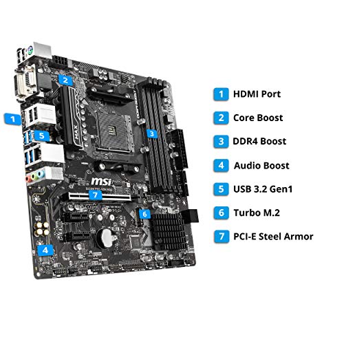 msi AMD Ryzen Micro-ATX Motherboard (B450M PRO-VDH Max) - Image 2